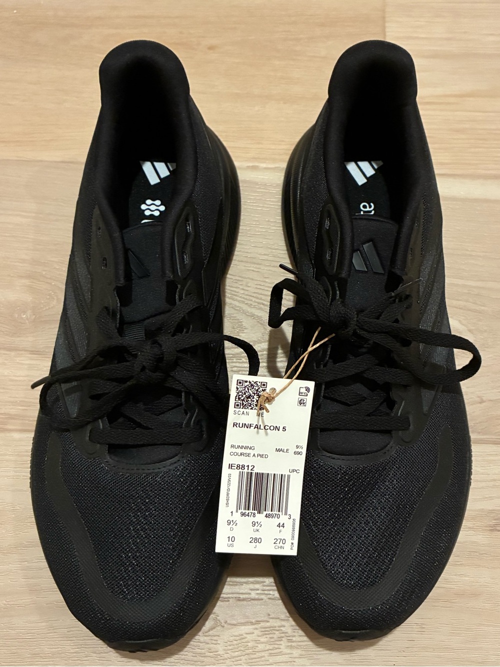 Adidas Runfalcon 5 Men's Black shoes Size 10 Brand new